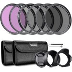 Neewer kit de filtre pour objectif 58mm : uv, cpl, fld, nd2, nd4, nd8, pare - soleil et capuchon d'objectif ...