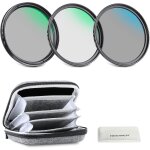 Neewer kit de filtres d'objectif uv&cpl&nd4 82mm avec sac rigide, verre optique et cadre en alliage d'aluminiu ...