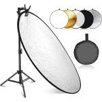 Neewer kit de r�flecteur de lumi�re 110cm, r�flecteur rond pliable 5 en 1 (translucide / argent / or ...