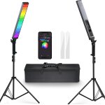 Neewer kit sticks lumineux rgb pour la photo, pack de 2 tubes lumineux vid�o led, diffuseurs, stick led ...