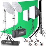 Neewer kit studio photo et éclairage, 2, 6m x 3m système de support de toile de fond, équivalent 800w ... Neewer kit studio photo et éclairage, 2, 6m x 3m système de support de toile de fond, équivalent 800w ...