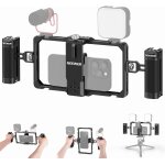 Neewer kit de vlogging pour t�l�phone am�lior�, stabilisateur vid�o avec double poign�e, fente micro ...