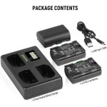 Neewer lp - e6 lot de 3 batteries de rechange et chargeur 2000 mah pour batterie lp - e6 et triple chargeur ...