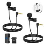 Neewer mini microphone lavalier (pack de 2), 6, 6ft / 2m lapel microphone condensateur filaire avec connecteur ...