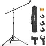 Neewer pied de micro sur pied, tr�pied avec bras articul�, support et boom arm r�glable robuste, 2 pinces ...