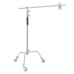 Neewer pro 100% metal type c light stand with wheels, adjustable reflector bracket max height 330cm with ...