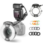 Neewer rf1 - c flash ring light macro compatible avec canon, anneau lumineux e - ttl 76w gn15 5600k, ...