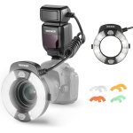 Neewer rf1 - c marco ring flash pour canon, 76ws 5600k e - ttl ring flash avec gn15, sortie 1 - 1 / 128, ...