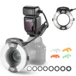 Neewer rf1 - n marco ring flash lumineux compatible avec appareil photo nikon, 76 w gn15 5600 k ttl �clairage ...