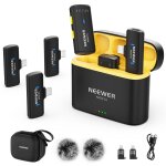 Neewer système de microphone cravate sans fil, mini micro - cravate à pince avec 2 émetteurs usb - c, ... Neewer système de microphone cravate sans fil, mini micro - cravate à pince avec 2 émetteurs usb - c, ...