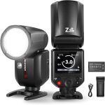 Neewer z2pro - c flash speedlite rond ttl 2, 4g pour canon, compatible godox sans fil, interface utilisateur ...