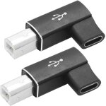 Nfgr - lot de 2 adaptateurs d'imprimante usb c femelle vers usb b midi mle a angle droit pour piano ...