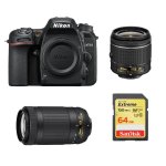 Nikon d7500 reflex 20. 9 mpix kit af - p 18 - 55mm f3. 5 - 5. 6g vr + objectif af - p 70 - 300mm f4. ...