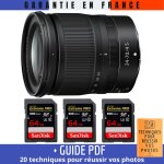 Nikon z 24 - 70mm f / 4 s + 3 sandisk 64gb uhs - ii 300 mb / s + guide pdf  20 techniques pour reussir ...