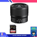 Nikon z mc 50mm f / 2. 8 macro + 1 sandisk 32gb uhs - ii 300 mb / s + ebook 'devenez un super photographe' ...