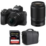 Nikon z50 + 16 - 50mm + 50 - 250mm + sandisk 256gb extreme pro uhs - i sdxc 170 mb / s + sac garantie ...