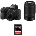 Nikon z50 + 16 - 50mm + 50 - 250mm + sandisk 64gb extreme pro uhs - i sdxc 170 mb / s garantie 2 ans