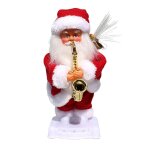 No�l musical jouet p�re no�l electrique jouant du saxophone action