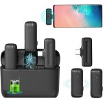 Noir - 1 piece wireless lapel microphone, usb c lapel microphone, android plug and play, noise reduction, ...