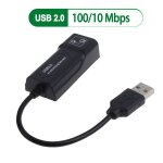 Noir - adaptateur lan ethernet usb 2. 0 vers rj45, 100 mbps, carte rseau pour windows 10, 7 pc, andriod ...