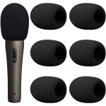 (noir) kit de 6 casquettes de microphone en mousse, microphone � main en mousse, filtre anti - pop en ...