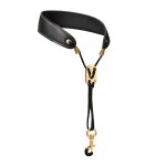 Noir - sangle de cou rembourre en cuir sfp pour saxophone professionnel, sangle de cou souple pour baryton, ...