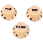 Nouveau cream dark blue font 1 volume & 2 tone guitar control knobs pour fender strat