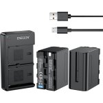 Np - f970 batterie (8400mah 2 - pack) et kit chargeur lcd compatible avec sony np - f970 np - f930 np ...