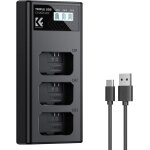 Np - fw50 chargeur 3 slot zv - e10 chargeur avec ecran lcd pour sony a6400 a6600 zv - e10 a7 a7ii cameras ...