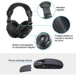 Numrique casque tv sans fil avec emetteur, clarificateur de voix & batterie de rechange pour les personnes ...