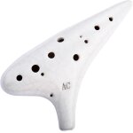Ocarina en céramique 12 trous - alto en do - avec housse de protection et recueil de chansons en blanc ... Ocarina en céramique 12 trous - alto en do - avec housse de protection et recueil de chansons en blanc ...
