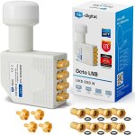 Octo lnb lnc 8 abonns tv full hd directe 3d 4k contacts blancs protection contre les intempries plaque ...
