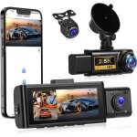 Oiliehu dashcam 3 canaux voiture 2, 5k + 1080p, 3, 16  - vision nocturne, gps, g - capteur, enregistrement ...
