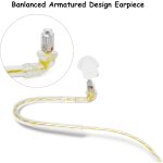 One ear listen only 2 x transparent symmetrical armature in - ear headphones with clip