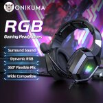 Onikuma - casque de jeu professionnel esports gt avec lumire rvb, souris, clavier, sauna, tlphone ...