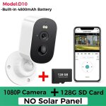 Ore - camra wifi 1080p solaire extrieure sans fil alimente par batterie balle camra de scurit pir ...