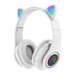 Oreillettes de jeu sans fil bluetooth 5. 0, b39 cat, casque d'coute lumineux et mignon, forme de dessin ...