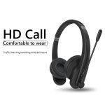 Oreillettes de t�l�phone st�r�o avec microphone, pour center d'appel, �couteurs compatibles bluetooth ...