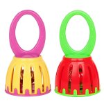 Orff en plastique cage cloche main bell enfants education pr�coce poignet cloche main saisie bell