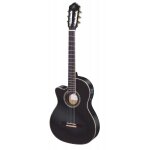 Ortega rce145l - guitare electro - classique gaucher - noir brillant ( + housse)