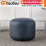 Otautau - petit tabouret rond en similicuir, pouf rembourr�, pouf, repose - pieds, coin de sol, si�ge ...