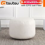 Otautau - petit tabouret rond en similicuir, pouf rembourr, pouf, repose - pieds, coin de sol, sige ...