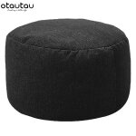 Otautau - tabouret rond en lin avec remplissage, pouf, repose - pieds, hypothcaire ami, futon puff, ...