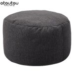 Otautau - tabouret rond en lin avec remplissage, pouf, repose - pieds, hypothcaire ami, futon puff, ...