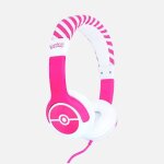 Otl technologies pok�mon pok�ball pink kids casques avec fil arceau gaming rose, blanc