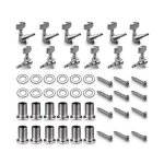 Pack 12 guitare acoustique pins guitare tuner head knobs (6 gauche + 6 droite) argent