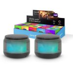 - pack 2 haut - parleur portable sans fil bluetooth 5. 1 / micro sd avec 15 modes d'eclairage led multicolores ...