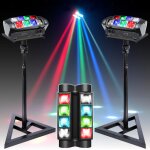 Pack de 2 jeux lumire spyder ibiza light rgbw led8 - mini - 2 pieds supports sst02 - dj fte professionnel ...
