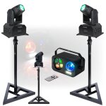 Pack de 2 lyres ibiza light led rgb lmh250 - rc 10w dmx spot - 2 pieds supports - jeu lumière 3 - en ... Pack de 2 lyres ibiza light led rgb lmh250 - rc 10w dmx spot - 2 pieds supports - jeu lumière 3 - en ...