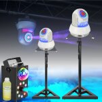 Pack 2 lyres ibiza light spot star - spot - wh 30w - 2 pieds supports - machine fume leds rgb - dj fte ...